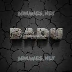 badu in Cracked Stone style - 3D name wallpaper