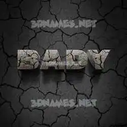 bady in Cracked Stone style - 3D name wallpaper