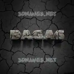 bagas in Cracked Stone style - 3D name wallpaper