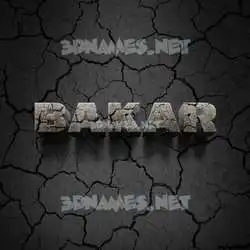 bakar in Cracked Stone style - 3D name wallpaper