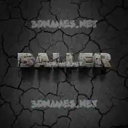 baller in Cracked Stone style - 3D name wallpaper