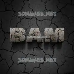bam in Cracked Stone style - 3D name wallpaper