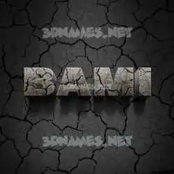 bami in Cracked Stone style - 3D name wallpaper