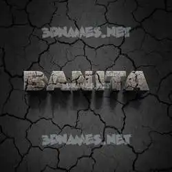 banita in Cracked Stone style - 3D name wallpaper