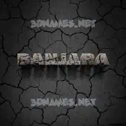 banjara in Cracked Stone style - 3D name wallpaper