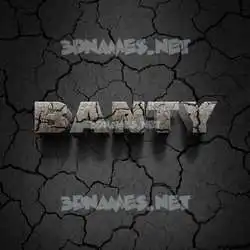 banty in Cracked Stone style - 3D name wallpaper