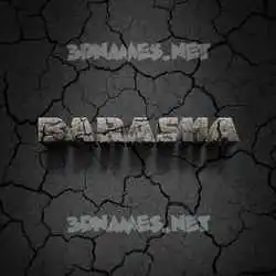 barasha in Cracked Stone style - 3D name wallpaper