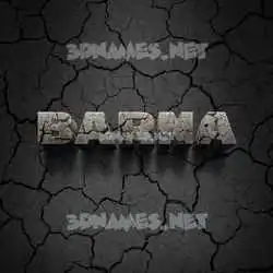 barna in Cracked Stone style - 3D name wallpaper