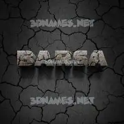 barsa in Cracked Stone style - 3D name wallpaper