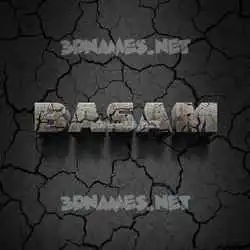 basam in Cracked Stone style - 3D name wallpaper