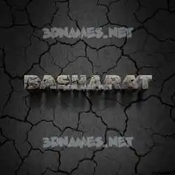 basharat in Cracked Stone style - 3D name wallpaper