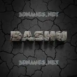 bashu in Cracked Stone style - 3D name wallpaper