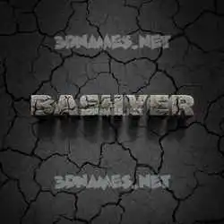 bashyer in Cracked Stone style - 3D name wallpaper