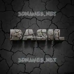basil in Cracked Stone style - 3D name wallpaper