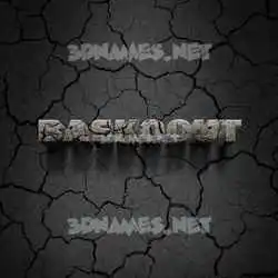 baskoout in Cracked Stone style - 3D name wallpaper