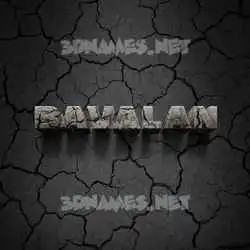 bavalan in Cracked Stone style - 3D name wallpaper