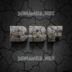 bbf in Cracked Stone style - 3D name wallpaper