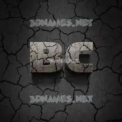 bc in Cracked Stone style - 3D name wallpaper