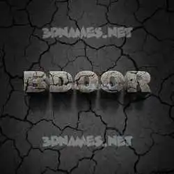 bdoor in Cracked Stone style - 3D name wallpaper