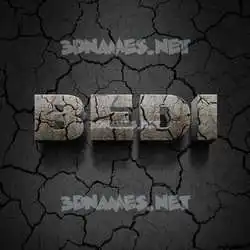 bedi in Cracked Stone style - 3D name wallpaper