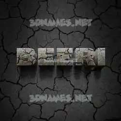 beeri in Cracked Stone style - 3D name wallpaper