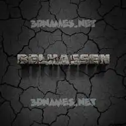 belhassen in Cracked Stone style - 3D name wallpaper