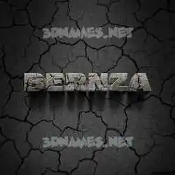 bernza in Cracked Stone style - 3D name wallpaper