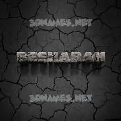 besharah in Cracked Stone style - 3D name wallpaper