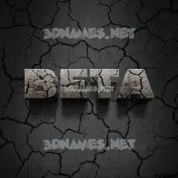 beta in Cracked Stone style - 3D name wallpaper