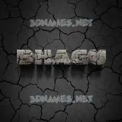 bhagu in Cracked Stone style - 3D name wallpaper