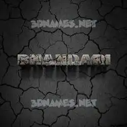 bhandari in Cracked Stone style - 3D name wallpaper