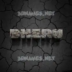 bheru in Cracked Stone style - 3D name wallpaper