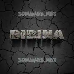 bibina in Cracked Stone style - 3D name wallpaper
