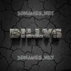 billys in Cracked Stone style - 3D name wallpaper