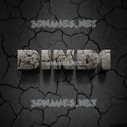 bindi in Cracked Stone style - 3D name wallpaper