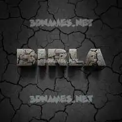 birla in Cracked Stone style - 3D name wallpaper