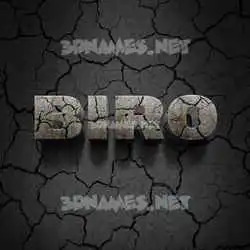 biro in Cracked Stone style - 3D name wallpaper