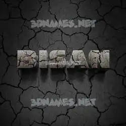 bisan in Cracked Stone style - 3D name wallpaper