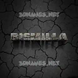 bismilla in Cracked Stone style - 3D name wallpaper