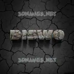 biswo in Cracked Stone style - 3D name wallpaper