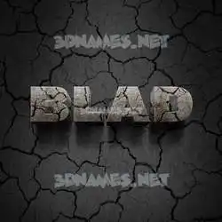 blad in Cracked Stone style - 3D name wallpaper