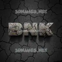 bnk in Cracked Stone style - 3D name wallpaper