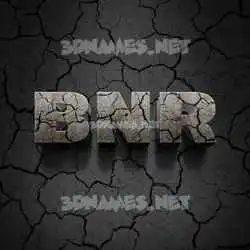 bnr in Cracked Stone style - 3D name wallpaper