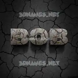 bob in Cracked Stone style - 3D name wallpaper