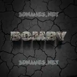 bomby in Cracked Stone style - 3D name wallpaper