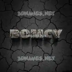 bomcy in Cracked Stone style - 3D name wallpaper