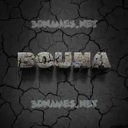 bouna in Cracked Stone style - 3D name wallpaper