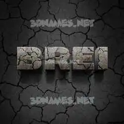 brei in Cracked Stone style - 3D name wallpaper