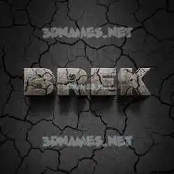 brek in Cracked Stone style - 3D name wallpaper