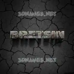 bretsin in Cracked Stone style - 3D name wallpaper